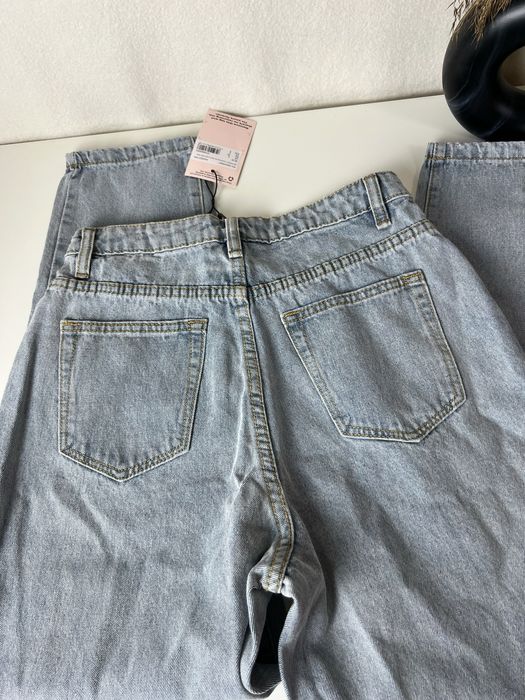блакитні мом джинси з високою талією Missguided Petite Riot