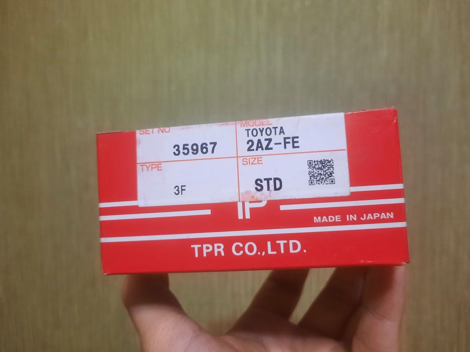 Кольца поршневые TPR Toyota 2AZ-FE. Стандарт.
