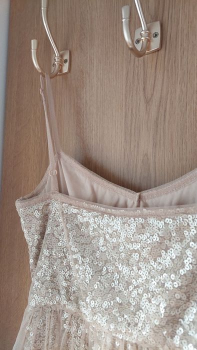 Sukienka złote cekiny Bershka M/38 Sylwester