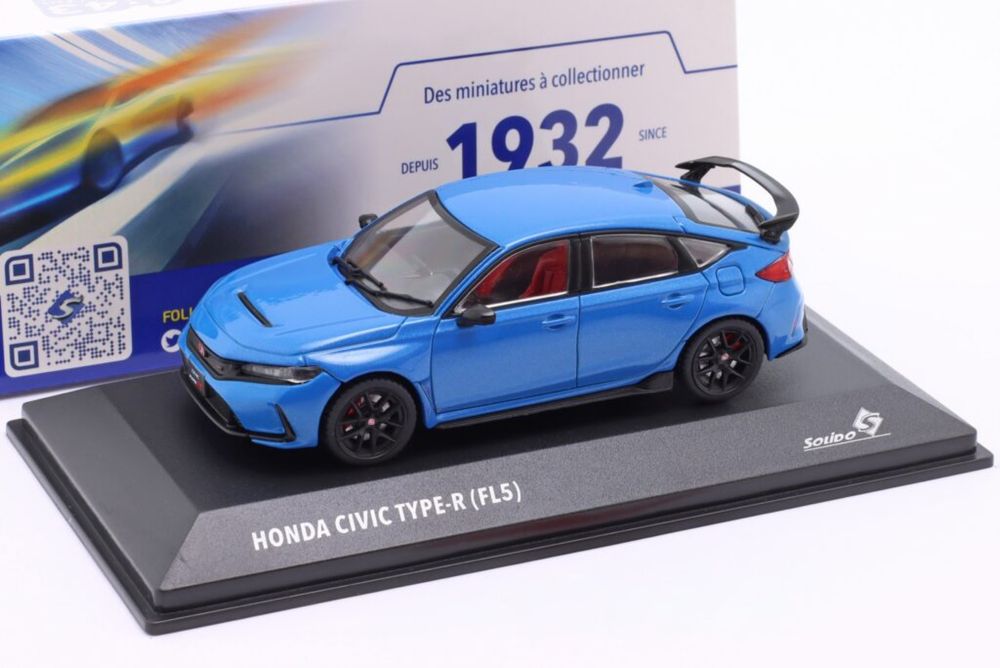 Solido HONDA CIVIC Type R (FL5) 2022 Pearl Blue 1/43