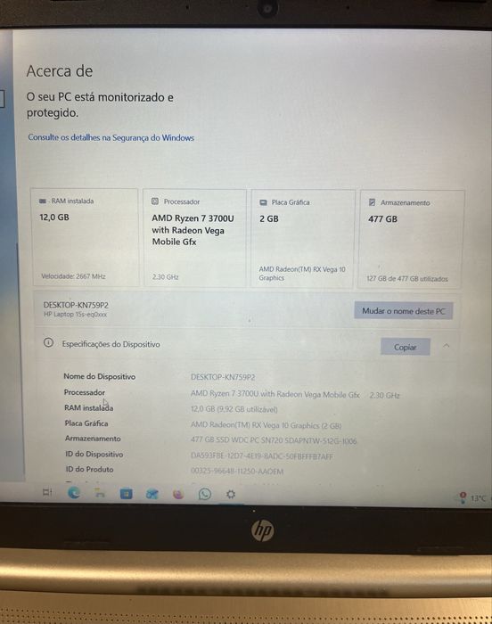 Portatil HP 15s-eq0012np