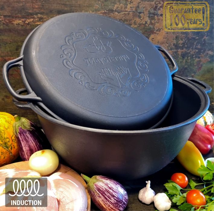 Чавунний казан/ чавунний котелок / казан з кришкою сковородою/ 3-18л