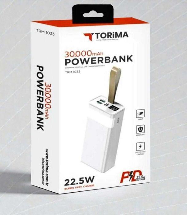 Новий Torima 30000 mAh з швидкою зарядкою та індикатором