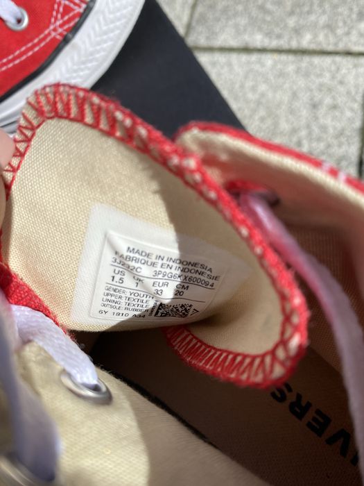 Buty converse czerwone wysokie dla dziewczynki/ chłopaka roz.33