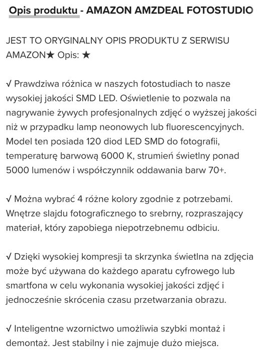 Fotostudio ciemnia foto budka 60x60x60