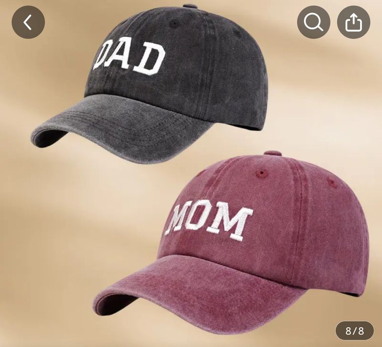 Набір бейсболок "MOM" та "DAD" для фотосесії