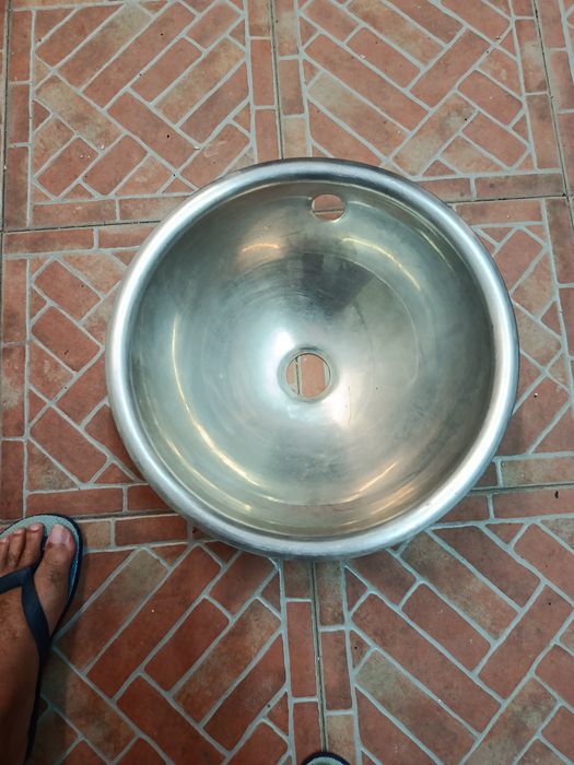 Lavatório inox com acessórios