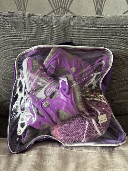 Ролики дитячі розсувні розмір M 34-38 PU (ФІОЛЕТОВІ)