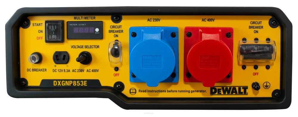 Agregat prądotwórczy DeWalt DXGNP853E 230 V i 400 V elektryczny rozruc