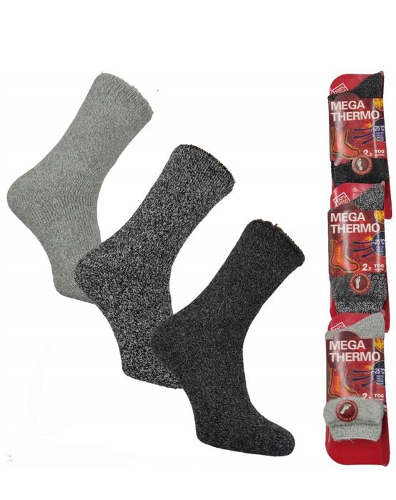 Skarpety MEGA THERMO termiczne zimowe najcieplejsze -25C BEZUCIS 39-42