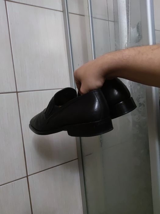 Buty obuwie 42 Panelli mokasyny czarne  Leather lieder czarne włoskie