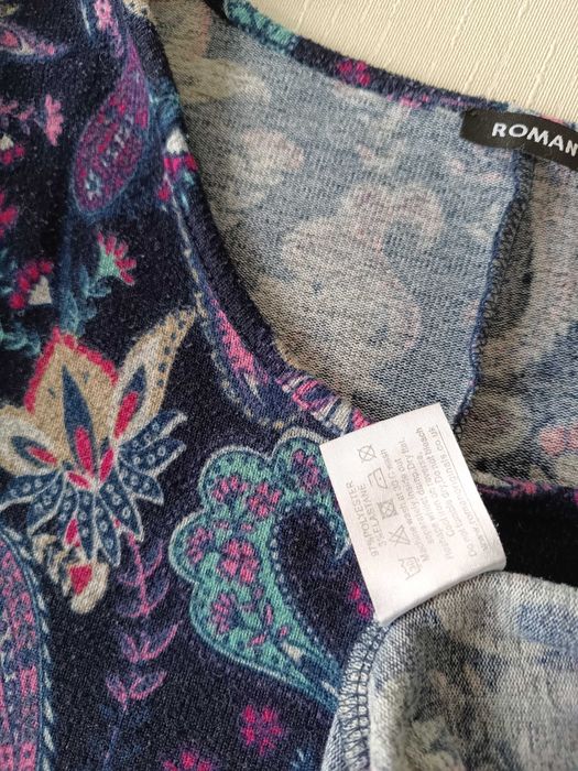 р 18 євро 46 / 52-54 синє плаття сукня в пейслі трикотаж велике батал