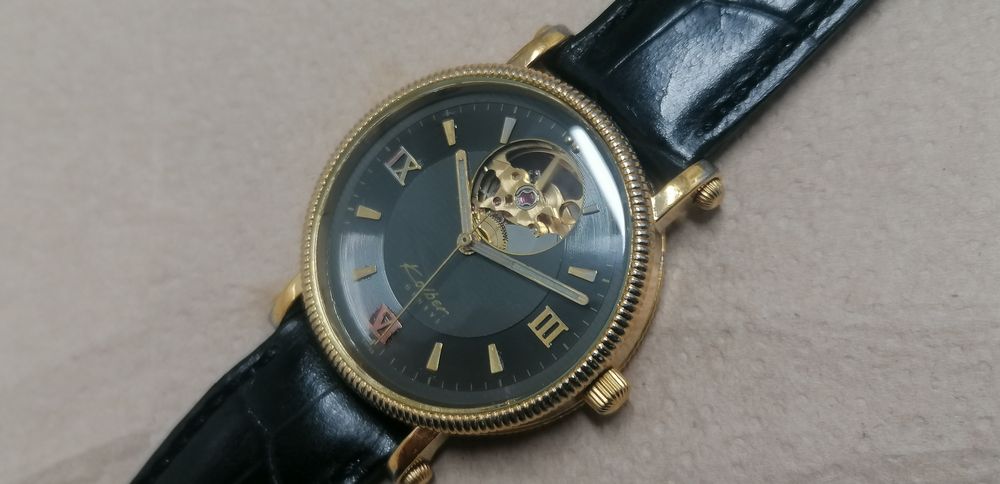 Relógio kolber geneve automatic open face tourbillon