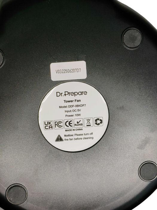 Wentylator Dr. Prepare DDF-0BKDF7 z funkcją oscylacji, pochyleniem 105