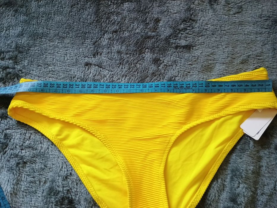Dół od bikini Żółte klasyczne prążek
