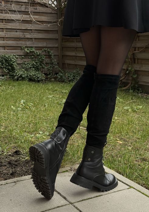 Cięższe botki, r. 40 – militarny styl, regulowane, idealne na wiosnę