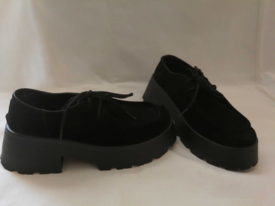 ASOS zamszowe buty na platformie czarne r.38