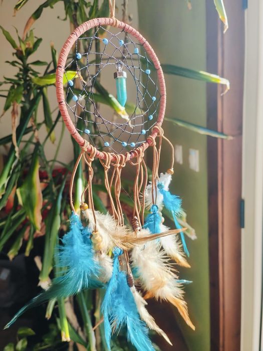 Caça Sonhos - pedra polida turquesa