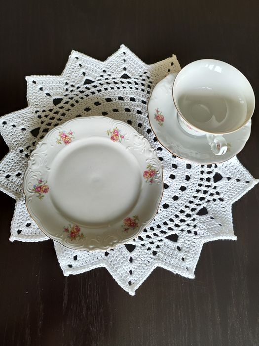 Białe podkładki ze sznurka 4 szt. Handmade