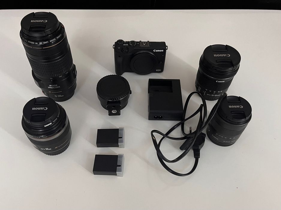 Canon EOS M3 dobry stan + 4 Obiektywy [Niedostępny od 20.12 do 14.01]