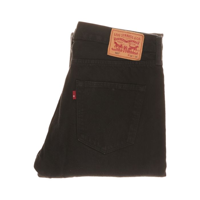 Spodnie Levis 501 Prosty Krój W34 L34 Guzikowy Czarne Denim