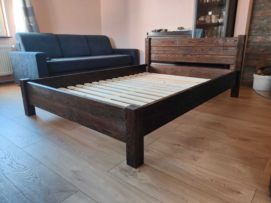 Nowe postarzane szczotkowane łóżko 140x200 na zamówienie