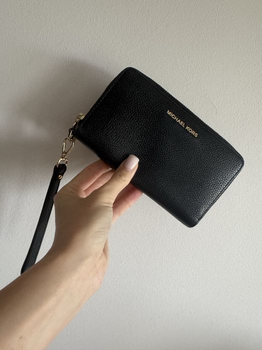 Portfel skórzany Michael Kors damski duży czarny