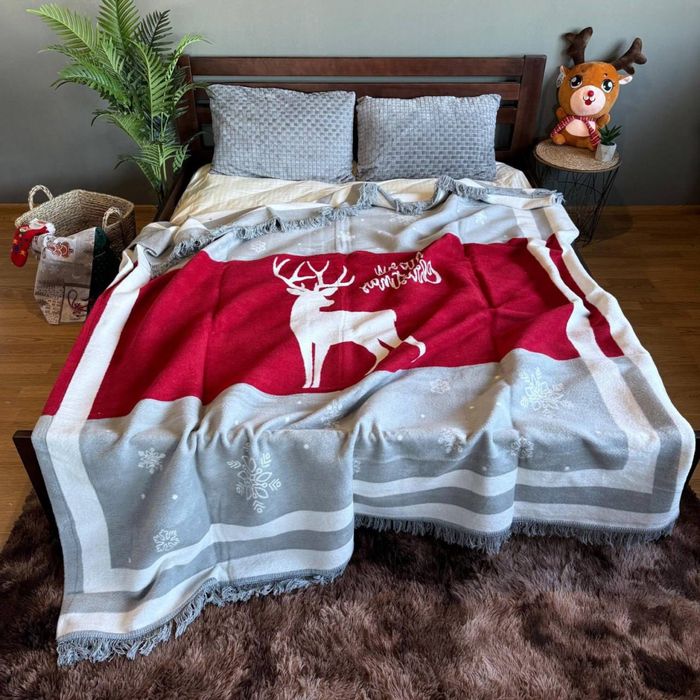 ШикарнийНоворічний плед двухсторонній теплий та мякий Туреччина