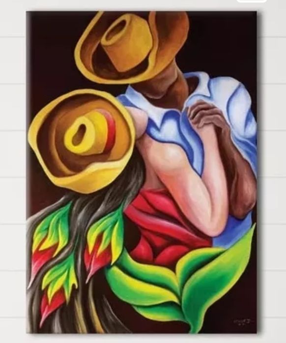 A DANÇA ROMÂNTICA lindas cores para esta tela de impressão. 70x90cm