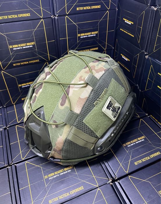 Кавер чехол на шлем каску фаст Fast Tor-D мультикам с шевроном