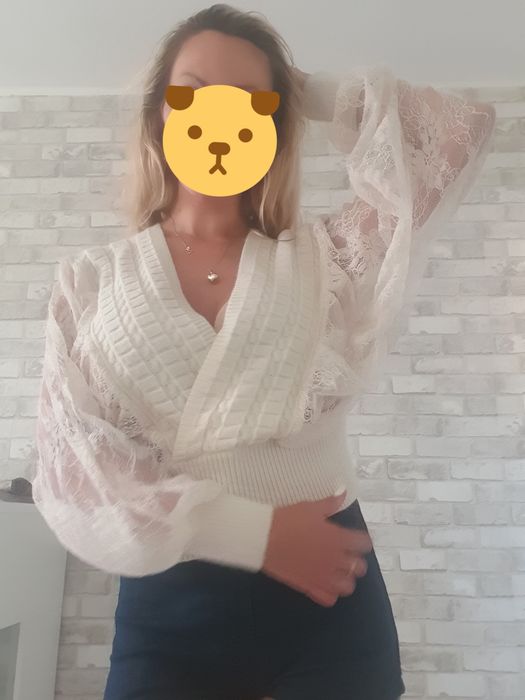Sweterek s xs kremowy