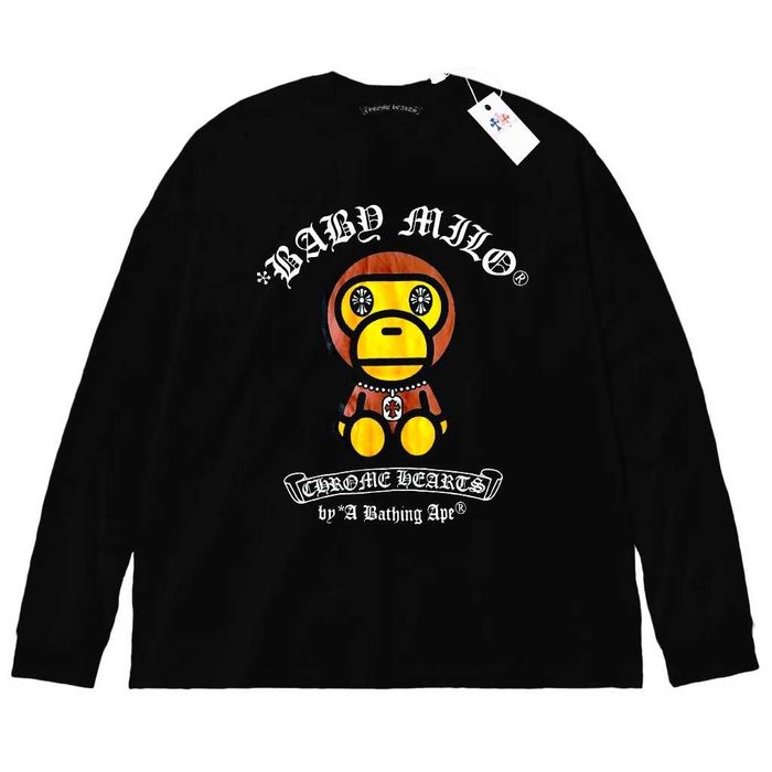 Лонгслив Chrome Hearts x Bape Baby Milo Logo Хром Хартс Бейп Бэйп