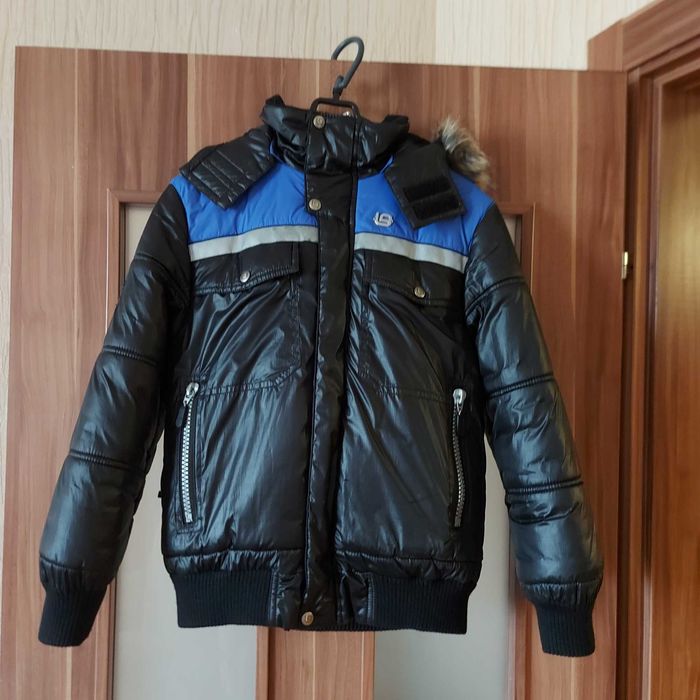 Куртка для школьников черная блеск