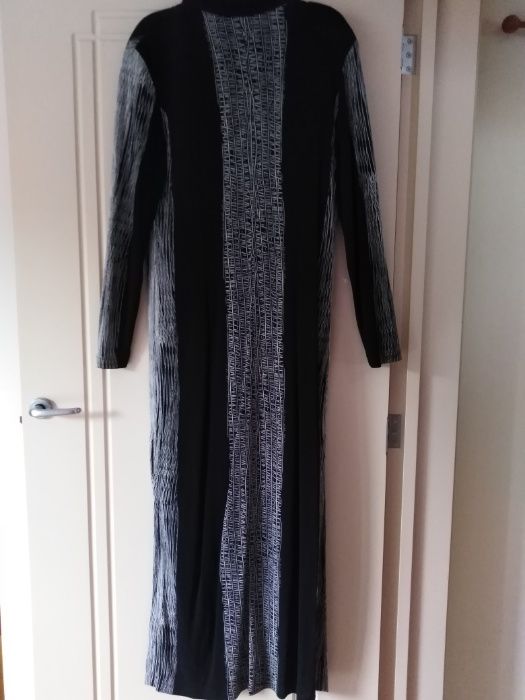 Żakiet Koktajlowy 42 czerń-biel długi