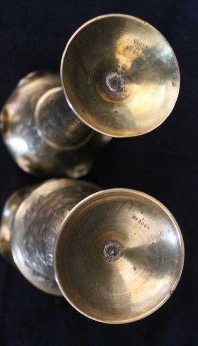 3 Jarras de latão da India, artesanato vintage