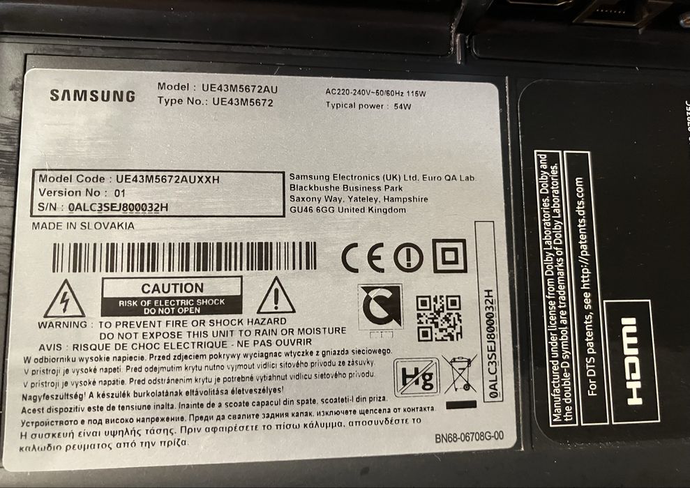 Samsung telewizor UE43M5672AU LED 43"
