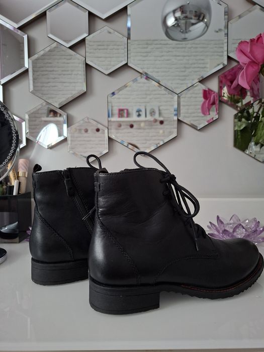 TAMARIS 39 sztyblety Nowe skóra trzewiki kamasze