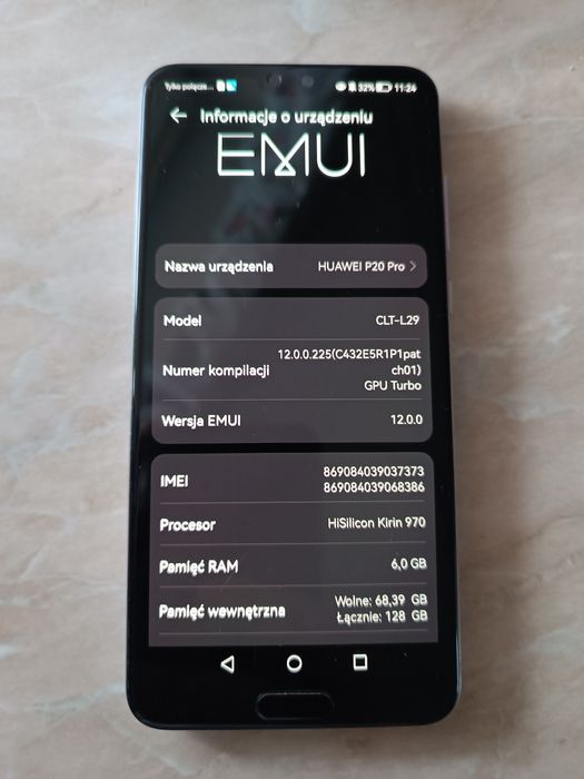 Huawei P20 pro 128 GB Rok 6 GB Ram aparat laica jak nowy