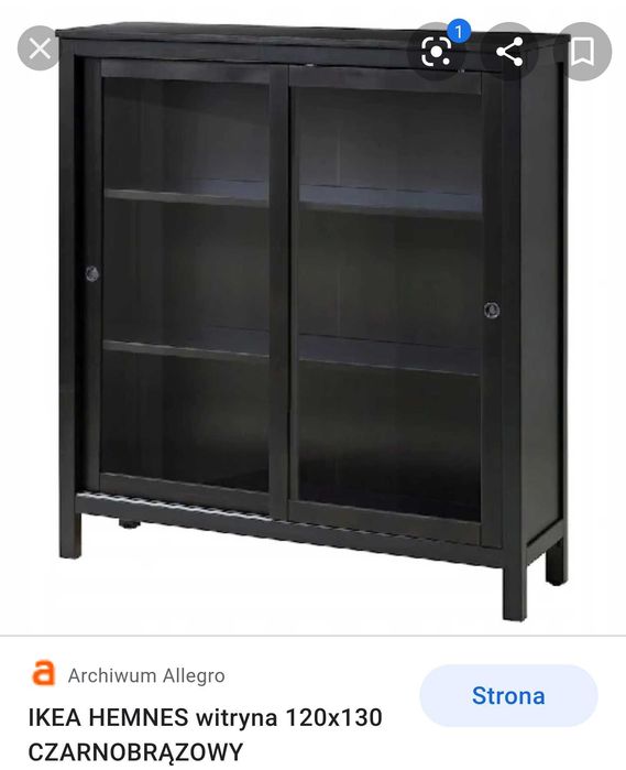 Witrynka IKEA Hemnes czarnobraz nowa nierozpakowana