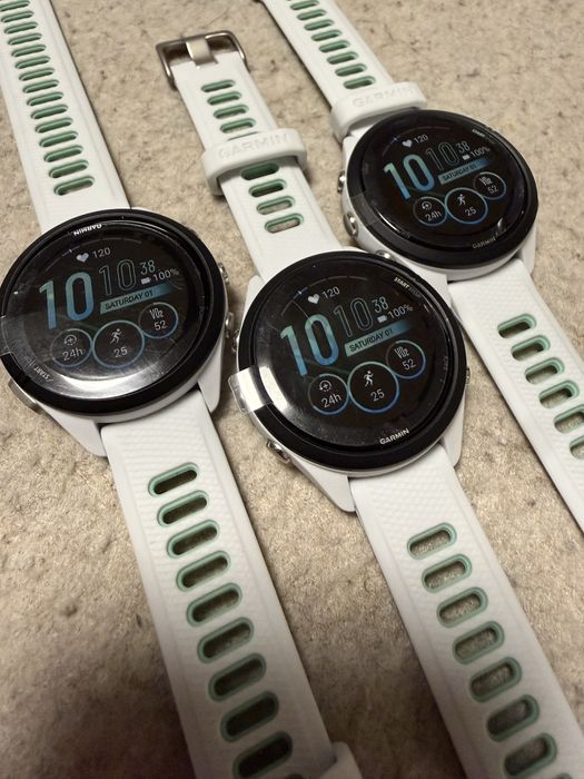 Garmin Forerunner 265S Black Bezel w. Whitestone Case and Whitestone/Neo Tropic S. Band