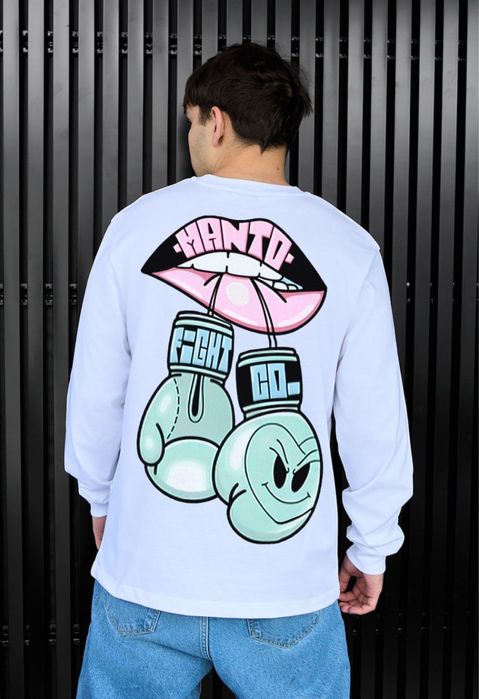 Новая Белая кофта свитшот лонгслив manto gloves fight go манто