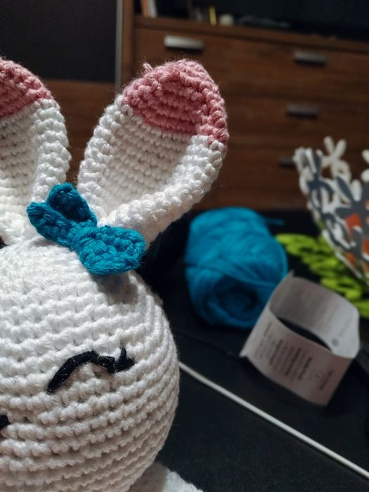 Maskotka pacynka KRÓLIK amigurumi - różne kolory