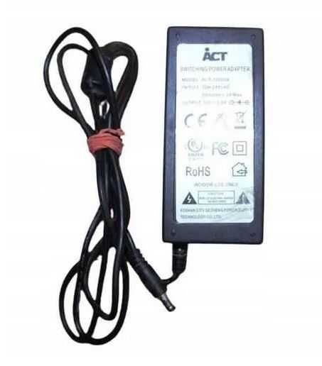 ZASILACZ ACT 12V 3,8A 45W WTYK 5,5 X 2,1 mm + kabel ósemka 1-2m czarny