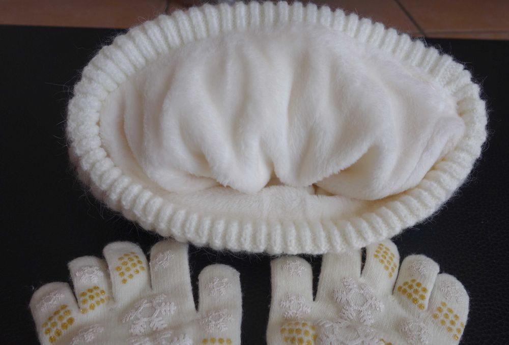 Conjunto gorro e luvas inverno menina 5-8 anos Novo