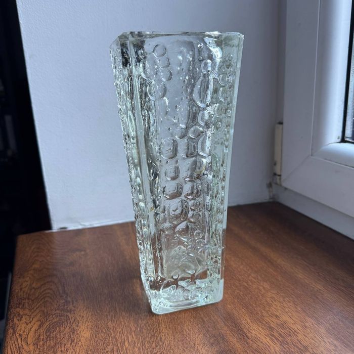 Szklany Wazon Bąble Hortensja PRL