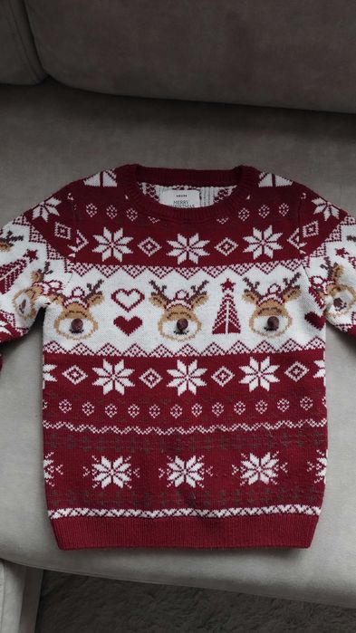 Sweter świąteczny dziecięcy 110/116, stan bdb
