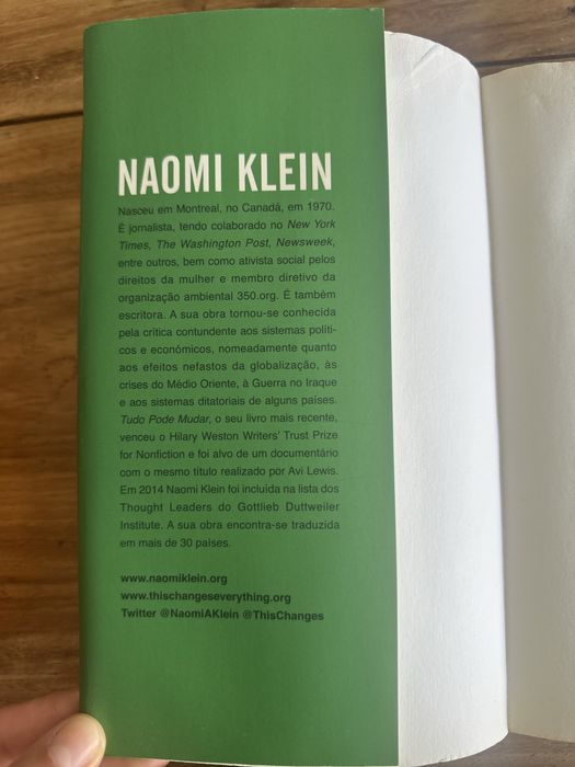 Tudo Pode Mudar, Naomi Klein