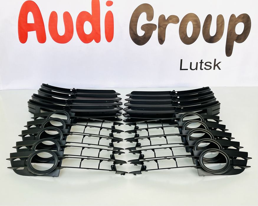 Решітки Туманок Audi A6 C6 ПТФ на Галогенки Дорестайл Ауді Розборка