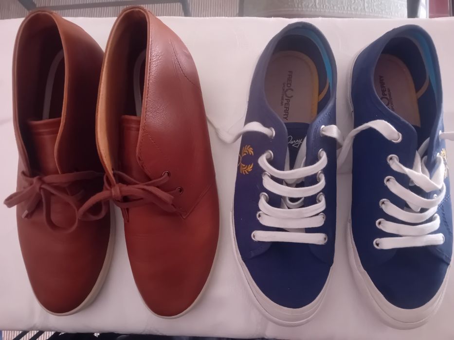 Ténis e Botins (azuis/castanhos)