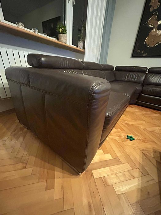 Narożnik wypoczynkowy skórzany z funkcją spania